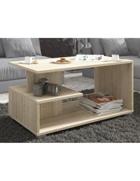 Masa de cafea, placa laminata, stejar, 90x51x45 cm