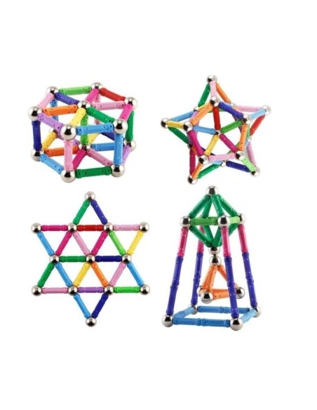 Set de constructie cu magnet, Magnastix, 157 de piese, multicolor