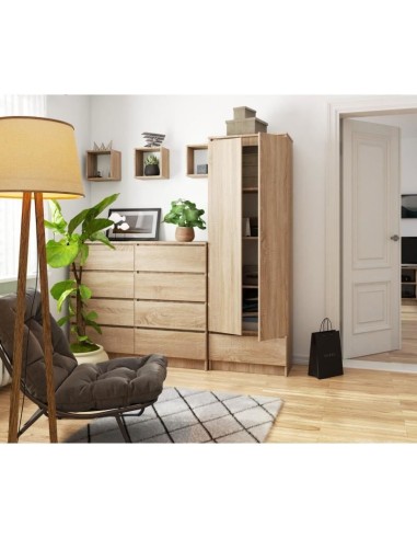 Dulap, placa laminata, 1 sertar, 4 rafturi, 2...