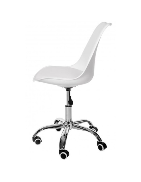 Scaun de birou pentru copii, rotativ, alb, max 125 kg, 44x40x80/90 cm