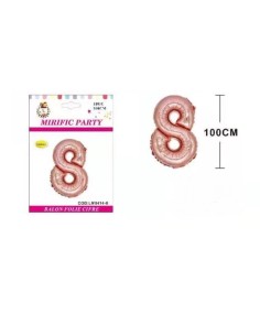 Balon din folie metalizata coral, Mirific Party, Cifra, 8...