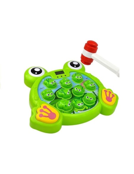 Joc interactiv pentru copii, loveste cu ciocanul broastele, cu sunete si lumini, LeanToys, 3084
