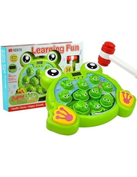 Joc interactiv pentru copii, loveste cu ciocanul broastele, cu sunete si lumini, LeanToys, 3084