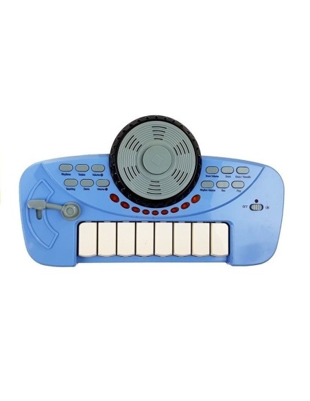 Set de tobe muzicale de jucarie pentru copii, cu scaunel, microfon si mixer, roz, LeanToys, 4835
