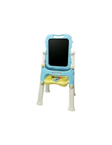 Tabla de scris pentru copii, cu doua fete si accesorii, albastra, LeanToys, 4865