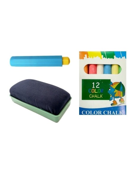 Tabla de scris pentru copii, cu doua fete si accesorii, albastra, LeanToys, 4865