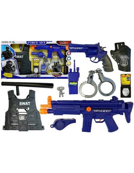 Set de joaca pentru copii, pusca, pistol si accesorii politie, Swat, LeanToys, 4872