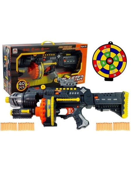 Pusca Mitraliera electrica de jucarie, cu gloante de spuma si tinta, pentru copii, LeanToys, 5087