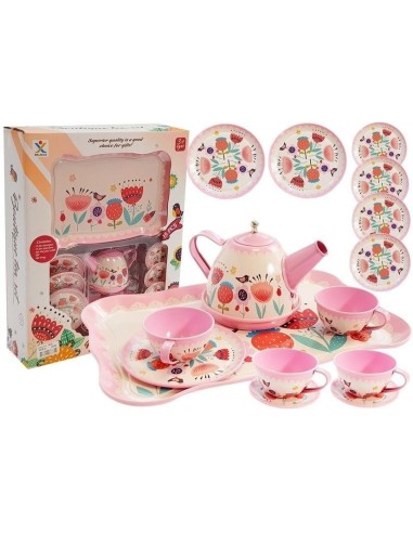 Set metalic de ceai cu floricele pentru copii,...
