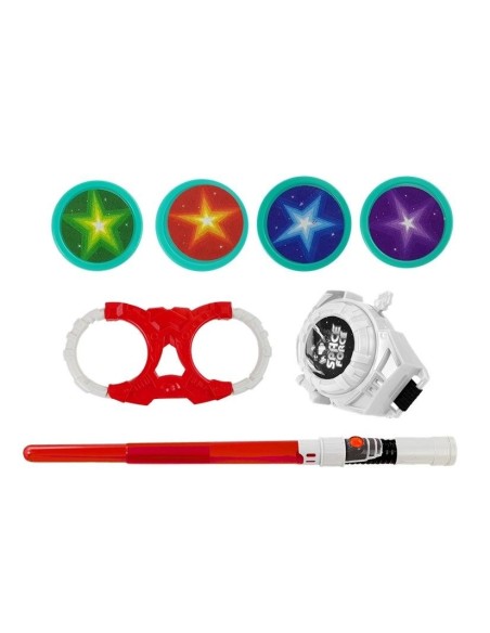 Set de joaca SF pentru copii, pistol laser, sabie laser si accesorii gardianul galaxiei, LeanToys, 7094