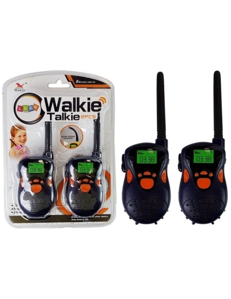 Set statie emisie receptie Walkie Talkie, de jucarie pentru copii, negru, 100 m, LeanToys, 7606