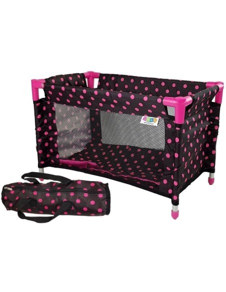 Patut pentru papusi, cu buline roz de fetite, Alice, LeanToys, 7701
