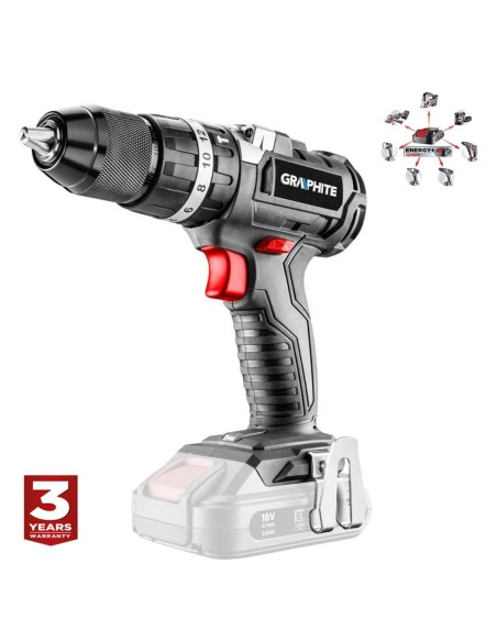 Masina de gaurit, insurubat (bormasina), cu percutie, cu 2 acumulatori 2 Ah, incarcator, 18 V Li-ion, geanta plastic, fara perii