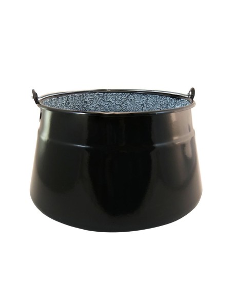 Ceaun emailat cu maner, fund plat, 16 L, Perfect Home