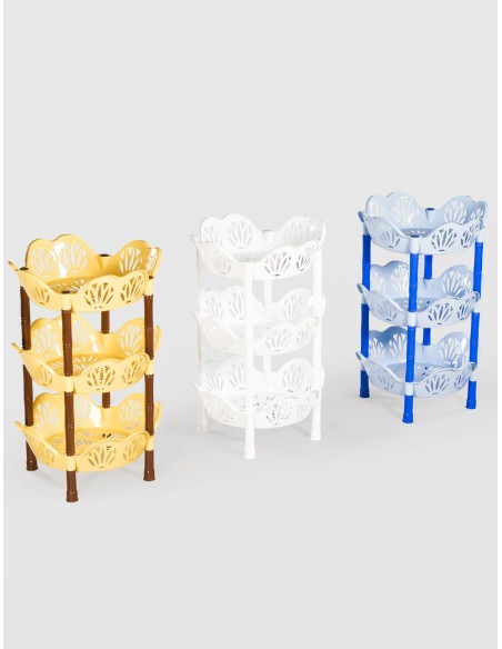 ETAJERA PLASTIC STERK 3 NIVELE FLOARE, 40X40X63, DIVERSE CULORI