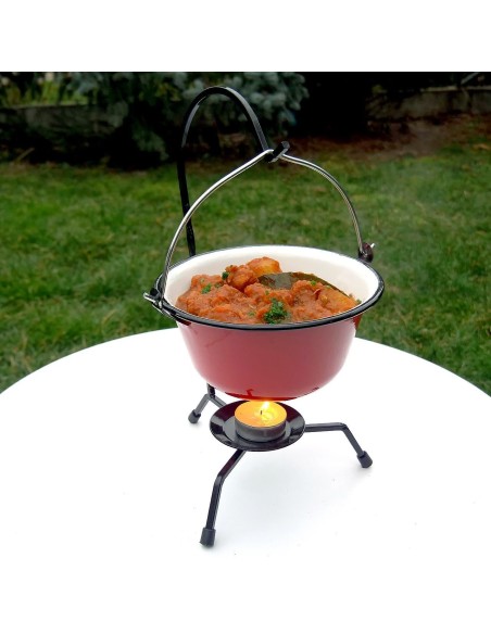 Ceaun pentru servire, emailat, 0.8 L, rosu, Perfect Home