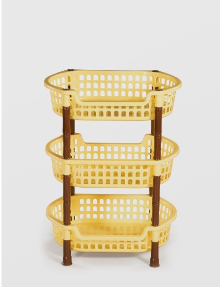 ETAJERA PLASTIC STERK 3 NIVELE OVALA, 45X32X63, DIVERSE CULORI