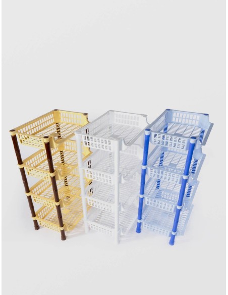 ETAJERA PLASTIC STERK 4 NIVELE  70 X 41X 29 DIVERSE CULORI