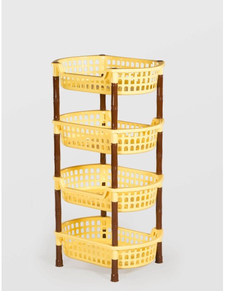 ETAJERA PLASTIC STERK 4 NIVELE OVALA, 45X32X81, DIVERSE CULORI