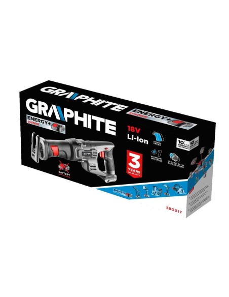 Fierastrau tip sabie cu acumulator 2 Ah, incarcator 18 V Li-ion, Graphite Energy