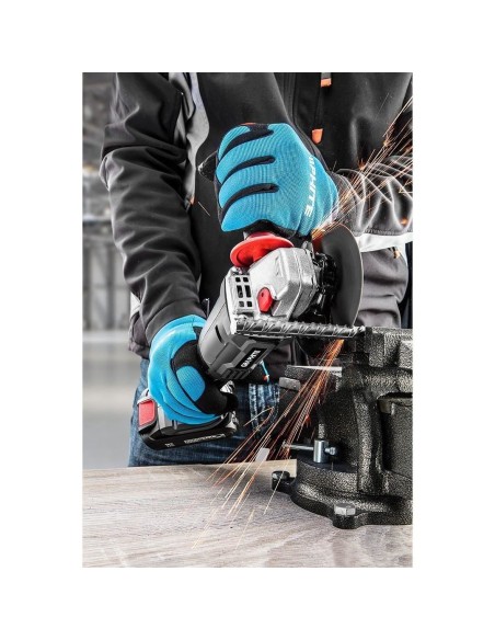 Polizor unghiular, flex, cu acumulator 4 Ah, incarcator 18V Li-ion, discuri, manusi, 115 mm, Graphite Energy 