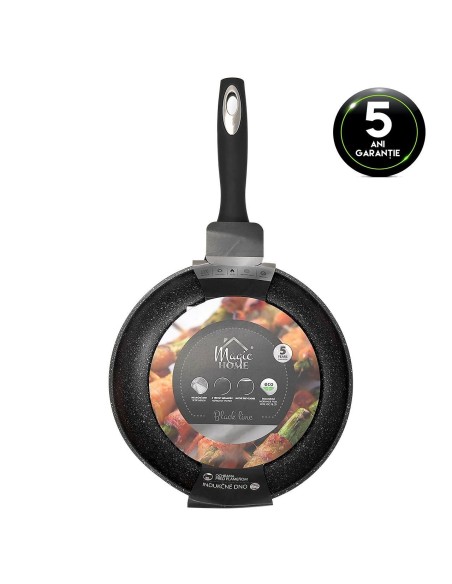Tigaie clasica, 24 cm, antiaderenta, Black Line, MAGIC HOME