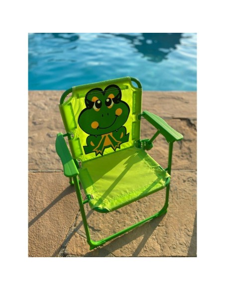 Set mobilier gradina/terasa pentru copii, pliabil, verde, model brosca, 1 masa cu umbrela, 2 scaune, Melisenda