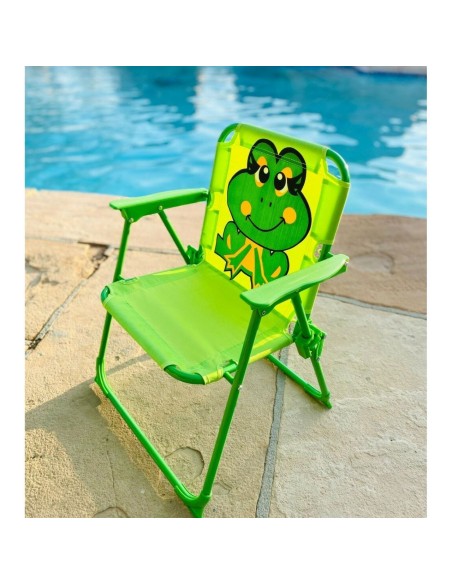 Set mobilier gradina/terasa pentru copii, pliabil, verde, model brosca, 1 masa cu umbrela, 2 scaune, Melisenda