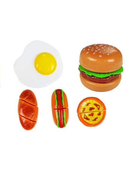 Set pentru preparare si servire, fast-food de jucarie, pentru copii, LeanToys, 4453