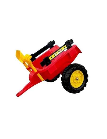 Tractor excavator Herman, cu remorca si pedale pentru copii, 165x42x50 cm, LeanToys, 5227