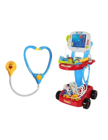 Set trusa doctor, tip carucior pentru copii, cu accesorii de jucarie, multicolor, LeanToys, 5929