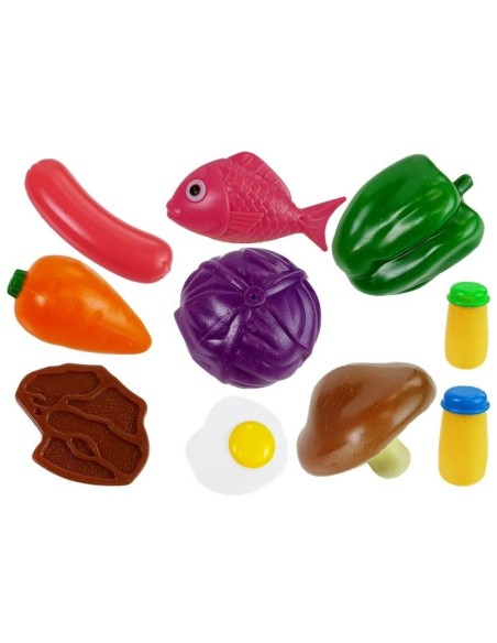 Set pentru bucatarie de joaca pentru copii, 22 piese, multicolor, LeanToys, 7390