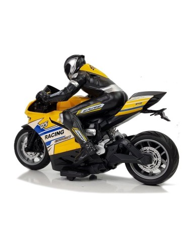 Motocicleta galbena RC sport, cu telecomanda...
