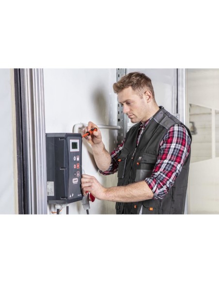 Camasa de lucru bumbac, rosu-gri-alb, marimea L/52, NEO