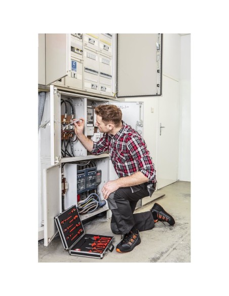 Camasa de lucru bumbac, rosu-gri-alb, marimea L/52, NEO