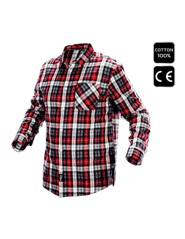 Camasa de lucru bumbac, rosu-gri-alb, marimea...
