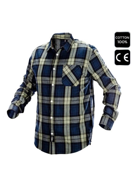 Camasa de lucru bumbac, albastru-verde-negru, model Camo, marimea L/52, NEO