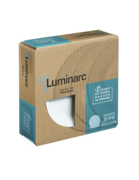 Set serviciu de masa alb, pentru 6 persoane, Luminarc Vidiris, 19 piese, 18 farfurii diverse marimi si bol salata