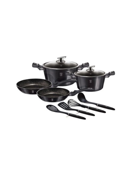 Set oale si tigai marmorate, 10 piese, din aluminiu forjat, Carbon Pro Collection, Berlinger Haus, BH 6917
