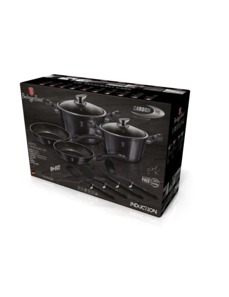 Set oale si tigai marmorate, 10 piese, din aluminiu forjat, Carbon Pro Collection, Berlinger Haus, BH 6917