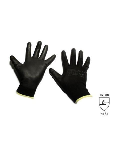 Manusi BUCK negre, nailon/poliuretan, marimea S, Ardon
