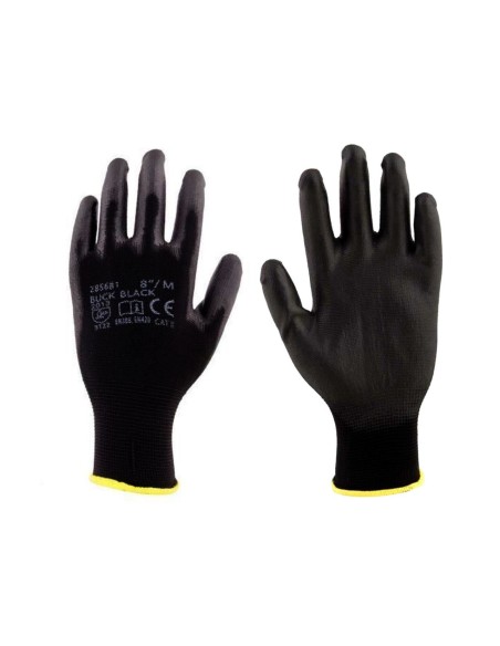 Manusi BUCK negre, nailon/poliuretan, marimea S, Ardon