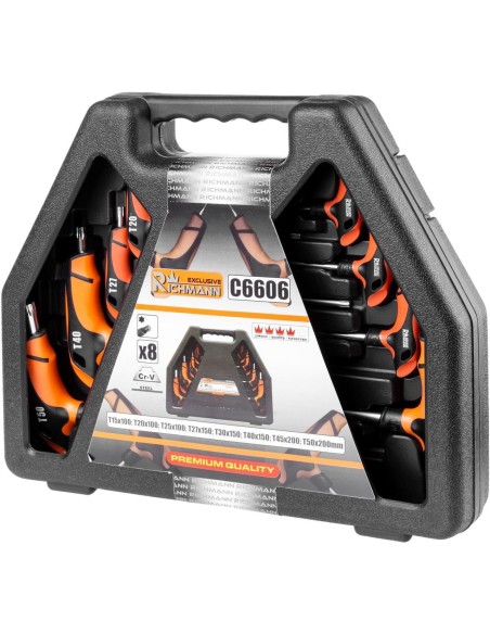 Chei torx cu maner T, 8 buc, T15-T50 mm, RICHMANN EXCLUSIVE