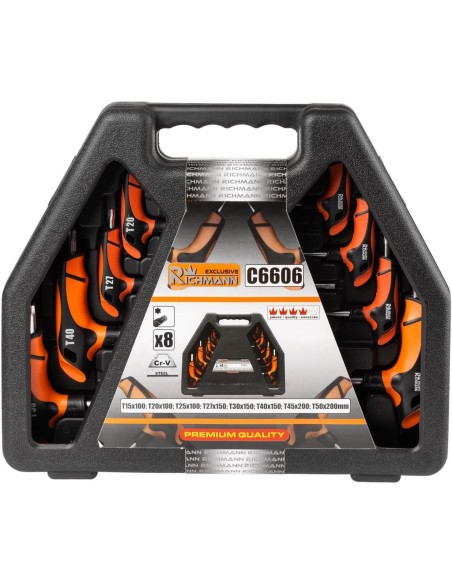 Chei torx cu maner T, 8 buc, T15-T50 mm, RICHMANN EXCLUSIVE