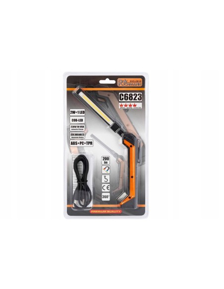 Lampa/lanterna lucru 2 W + 1 W LED, cu magnet, 230V/5V USB, acumulator 800 mAh, RICHMANN EXCLUSIVE