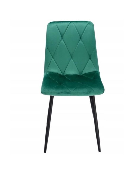 Scaun bucatarie/living, matlasat, catifea, metal, verde, 44x52x89 cm, Piado