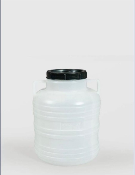 Bidon 5 litri, cu capac prin infiletare si manere, Sterk, Plastic Albastru sau Alb