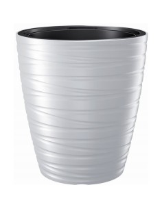 Ghiveci decorativ de flori, rotund, alb, 29.6x32.9 cm, Maze
