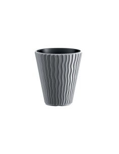Ghiveci decorativ de flori, rotund, gri, 18/37 L, 39x43.6...