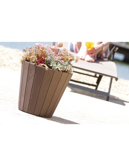 Ghiveci decorativ de flori, rotund, maro, 11/21 L, 34.8x32.5 cm, Woode